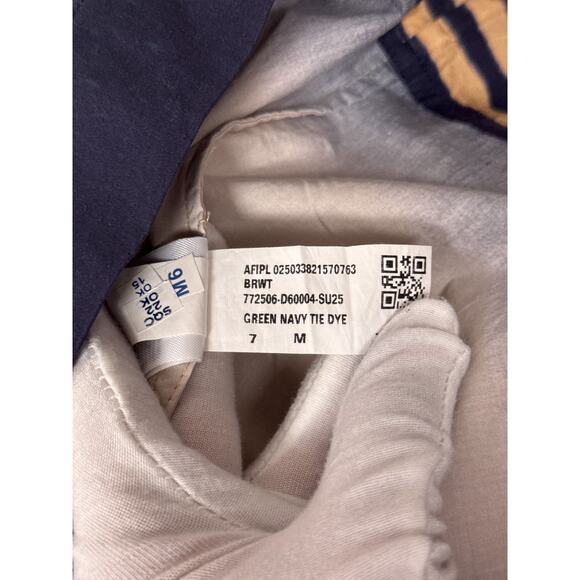 Banana Republic Romper Medium Womens Cotton Poplin Green & Navy Tie Dye - Picture 11 of 11